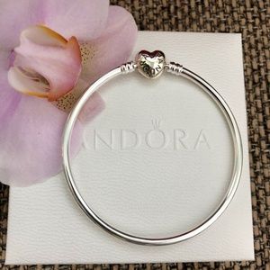 Pandora Heart Bangle Bracelet Strln Slvr All Sizes